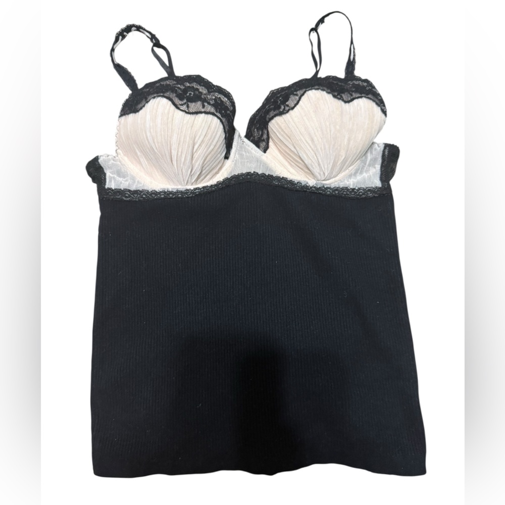 Chic Black and Pink Chemise with Delicate Lace